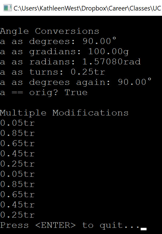 console application output part 2