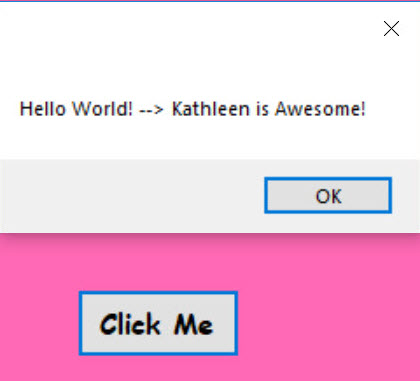 After Catching and Clicking the Button and Pop-Up Dialog Window Appears