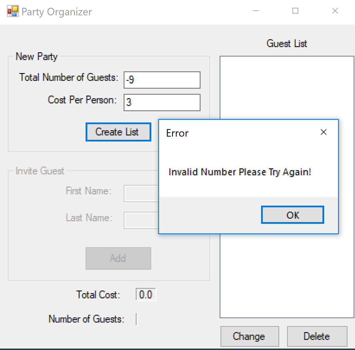 User Input Validation