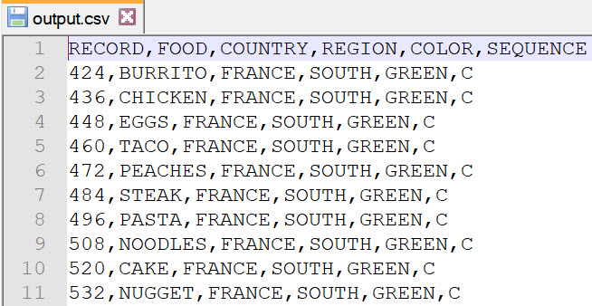 output file