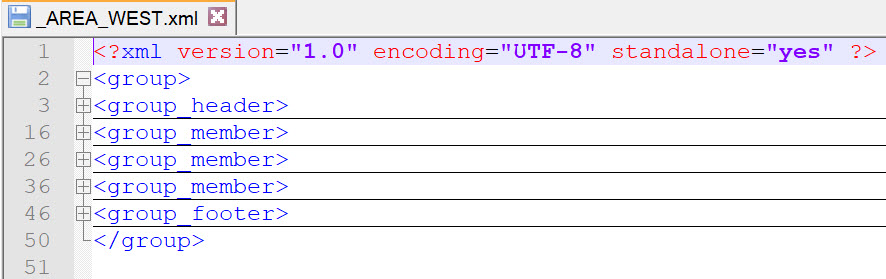 XML Output file collapsed into categories