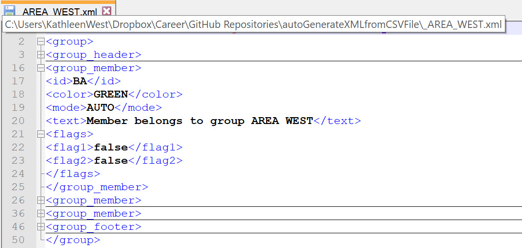 XML Group member details