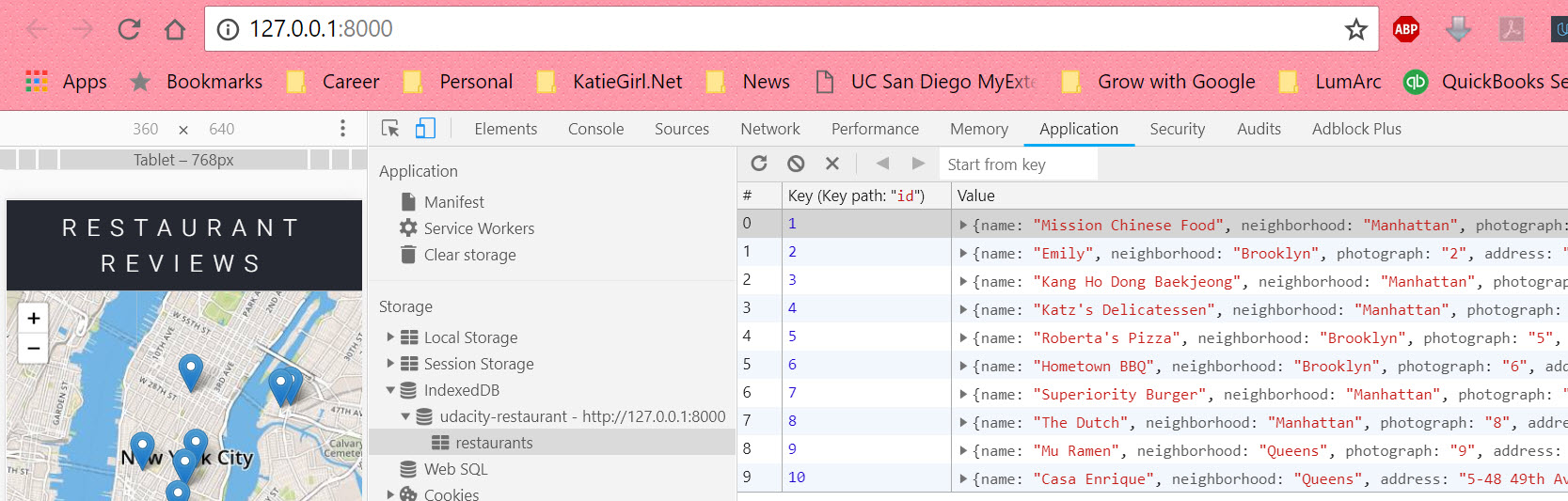IndexedDB is utilized